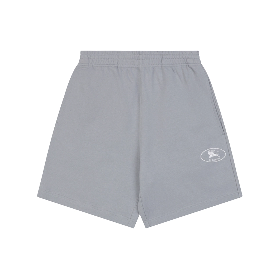 Burberry Equestrian Knight Logo Sweat Shorts Grey Front view