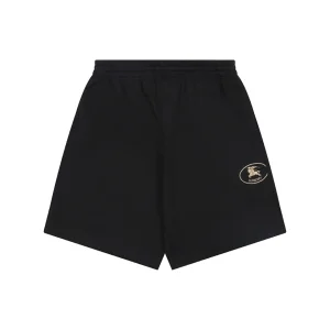Burberry Equestrian Knight Logo Sweat Shorts Black Front view