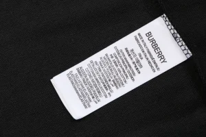 Burberry Knight Logo Embroidered Cotton Polo T-Shirt Black Wash label
