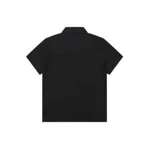 Burberry Knight Logo Embroidered Cotton Polo T-Shirt Black Back view