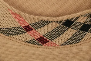 Burberry Vintage Check Collar Cotton T-Shirt Brown