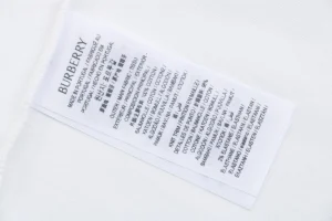 Burberry Vintage Check Collar Cotton T-Shirt White Wash label