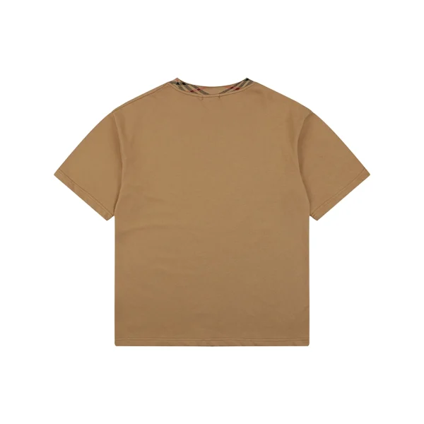 Burberry Vintage Check Collar Cotton T-Shirt Brown Back view