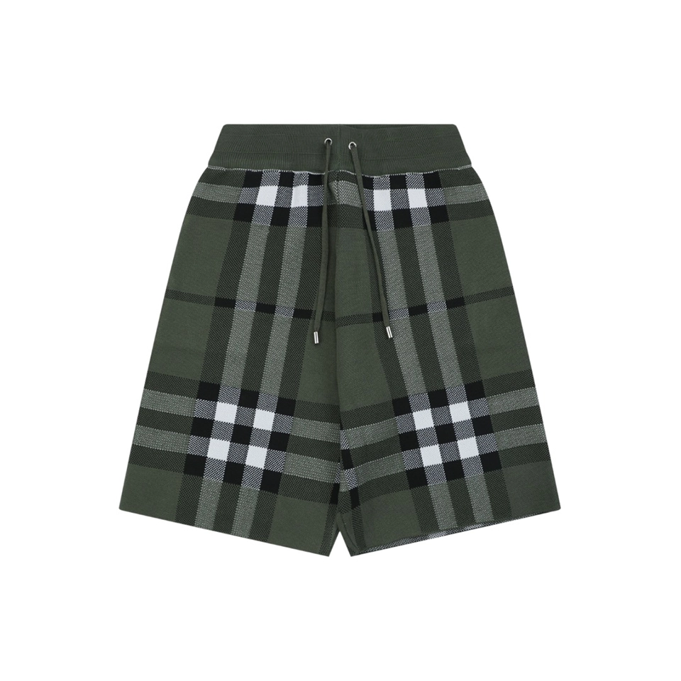 Burberry Vintage Check Jacquard Shorts Green Front view