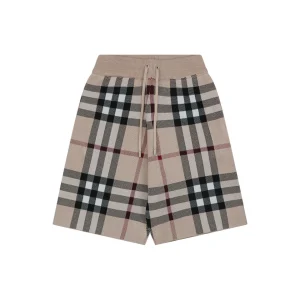 Burberry Vintage Check Jacquard Shorts Brown Front view