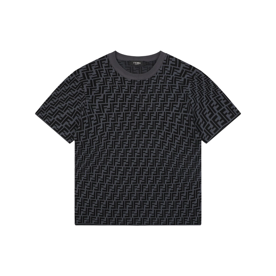 Fendi All-Over FF Jacquard Knit T-Shirt Front view