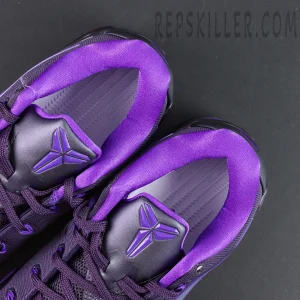 Kobe 9 EM Low Protro Purple Dynasty collar detail with Kobe logo