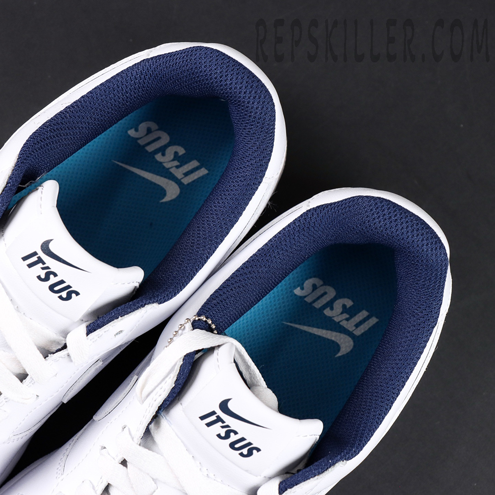 Air Force 1 inner detail featuring blue insole with ITS US branding