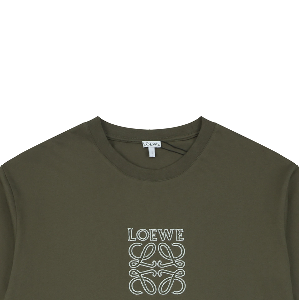 Loewe Anagram Embroidered T-Shirt Green