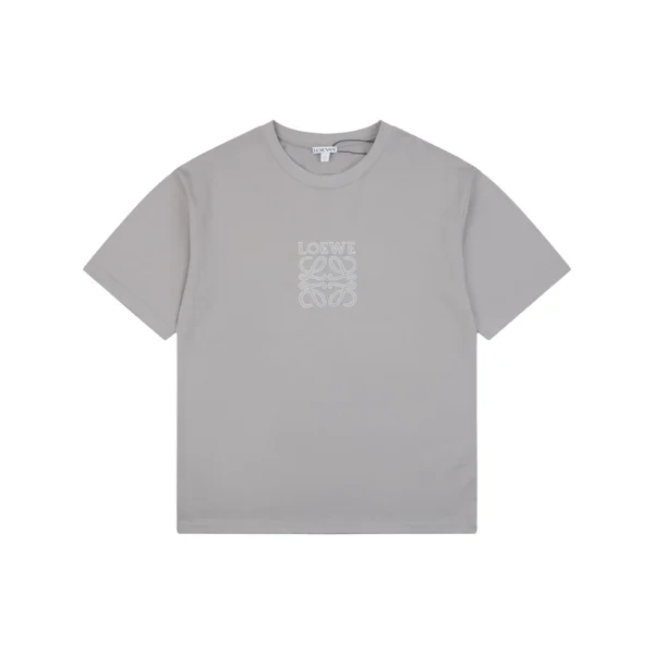 Loewe Anagram Embroidered T-Shirt Grey Front view