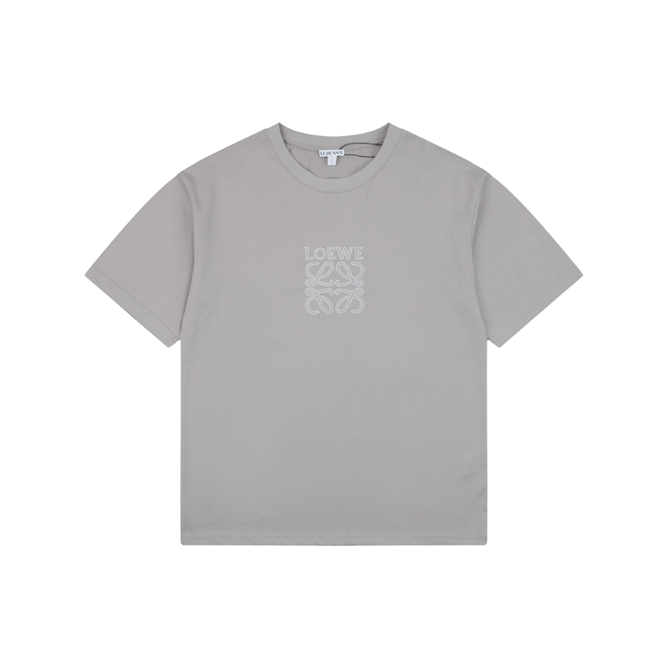 Loewe Anagram Embroidered T-Shirt Grey Front view