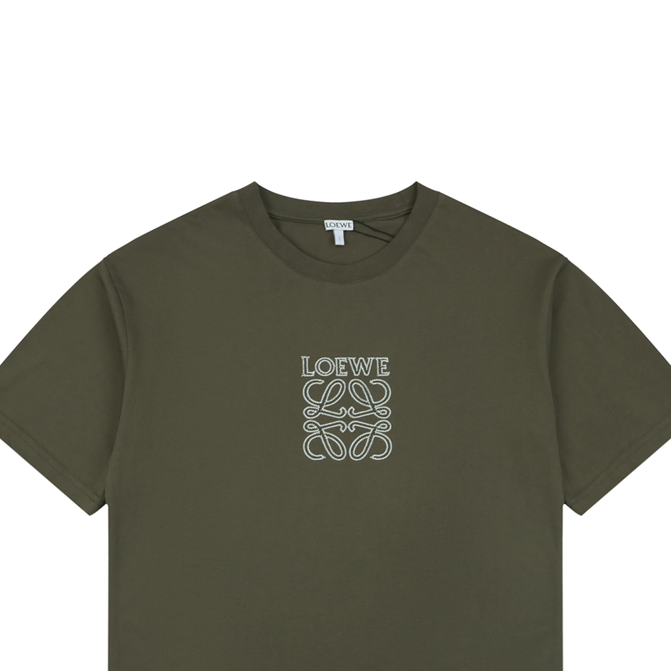 Loewe Anagram Embroidered T-Shirt Green