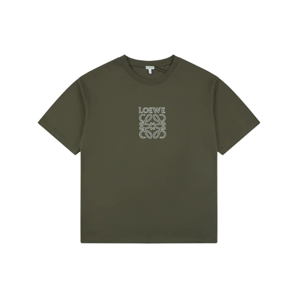 Loewe Anagram Embroidered T-Shirt Green Front view