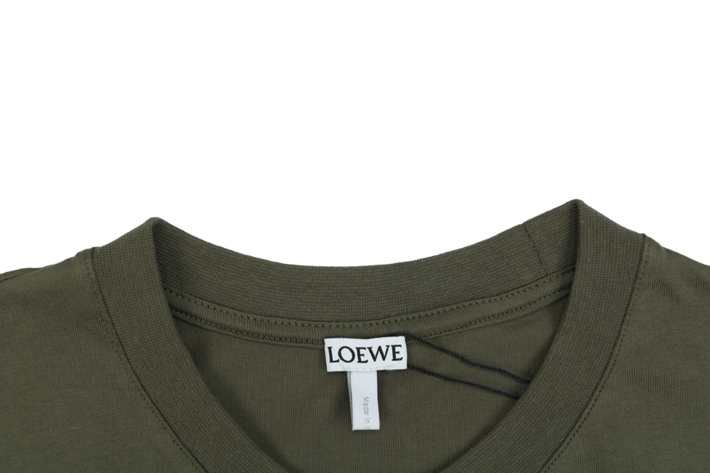 Loewe Anagram Embroidered T-Shirt Green Collar