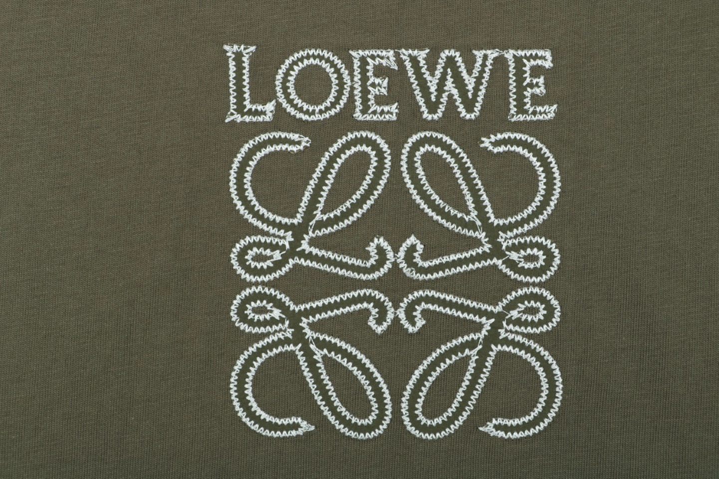 Loewe Anagram Embroidered T-Shirt Green Front Brand