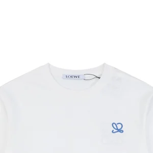 Loewe Contrast Anagram Embroidery Cotton T-Shirt White