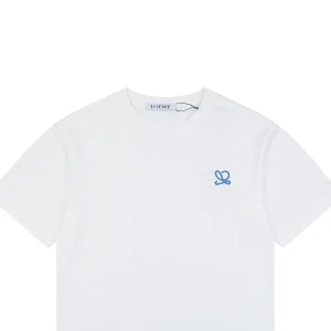 Loewe Contrast Anagram Embroidery Cotton T-Shirt White