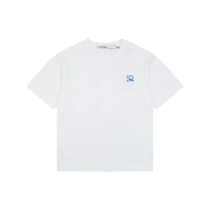 Loewe Contrast Anagram Embroidery Cotton T-Shirt White Front view