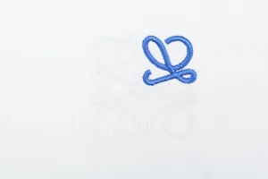 Loewe Contrast Anagram Embroidery Cotton T-Shirt White Brand