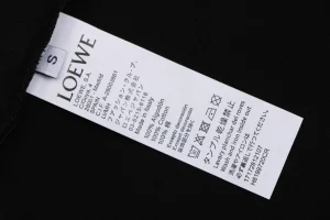 Loewe Contrast Anagram Embroidery Cotton T-Shirt Black Wash label