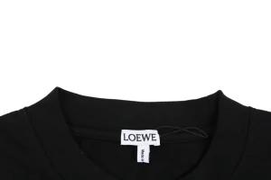 Loewe Embossed Anagram Cotton T-Shirt Black Collar