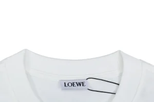 Loewe Frog Embroidered Anagram Cotton T-Shirt White Collar