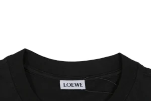 Loewe Frog Embroidered Anagram Cotton T-Shirt Black Collar