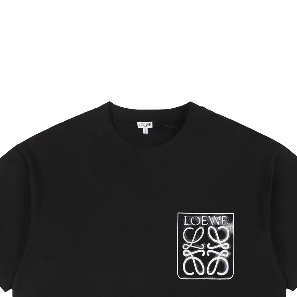 Loewe Gradient Anagram Faux Pocket Embroidered T-Shirt Black