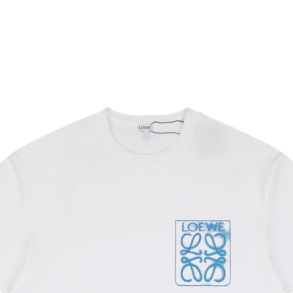 Loewe Gradient Anagram Faux Pocket Embroidered T-Shirt White