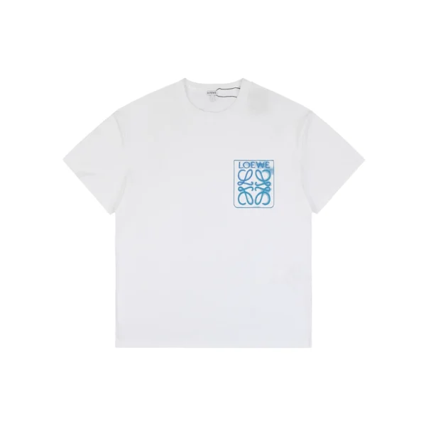 Loewe Gradient Anagram Faux Pocket Embroidered T-Shirt White Front view