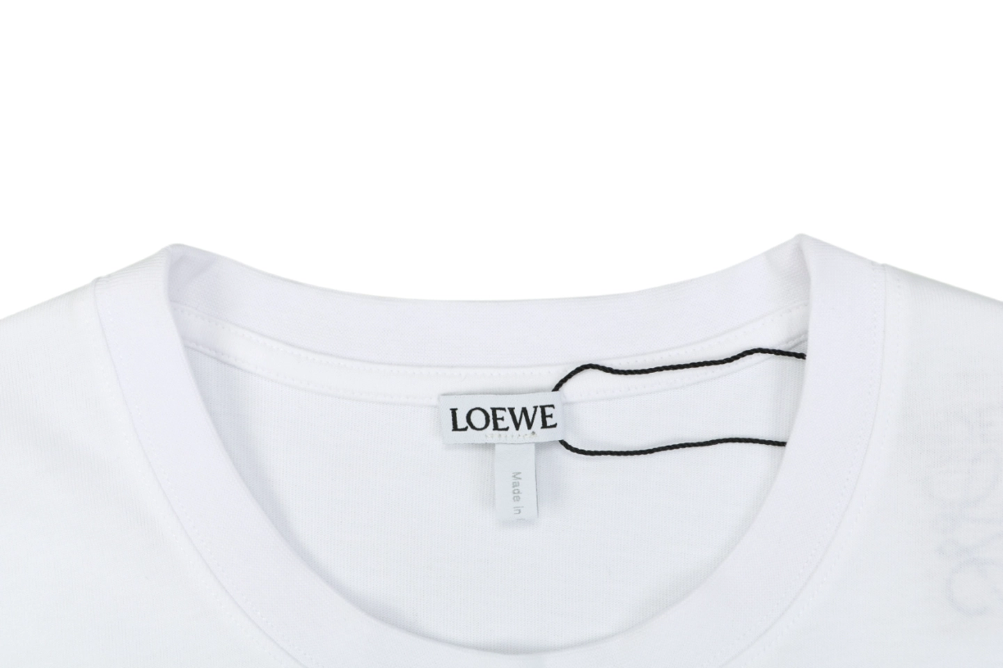 Loewe Gradient Anagram Faux Pocket Embroidered T-Shirt White Collar