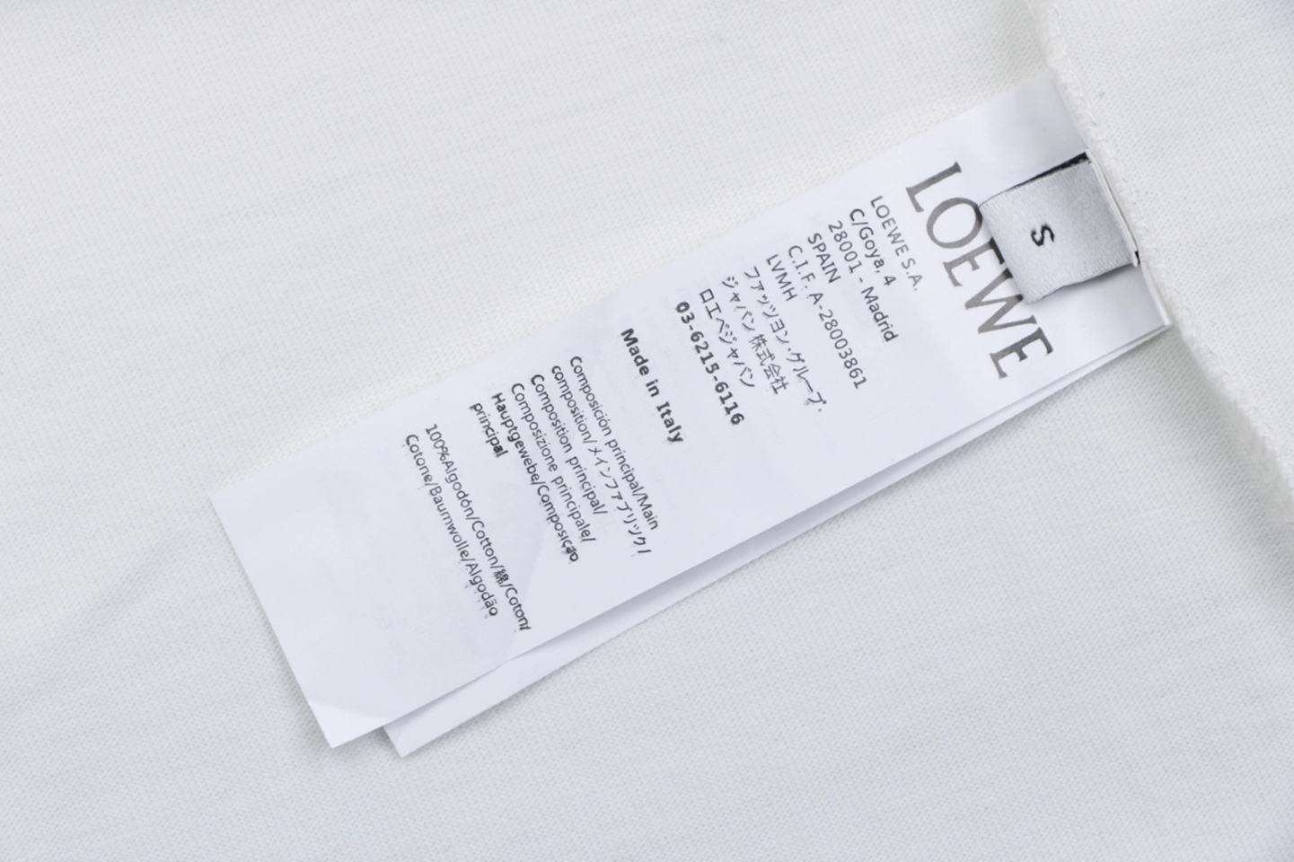 Loewe Gradient Anagram Faux Pocket Embroidered T-Shirt White Collar