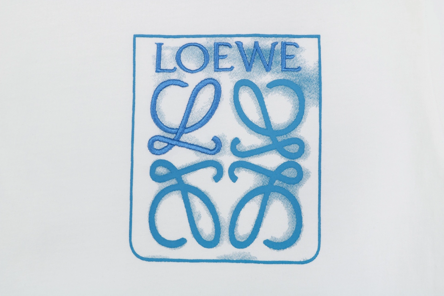 Loewe Gradient Anagram Faux Pocket Embroidered T-Shirt White Front Print