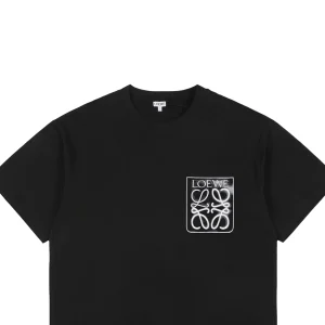 Loewe Gradient Anagram Faux Pocket Embroidered T-Shirt Black