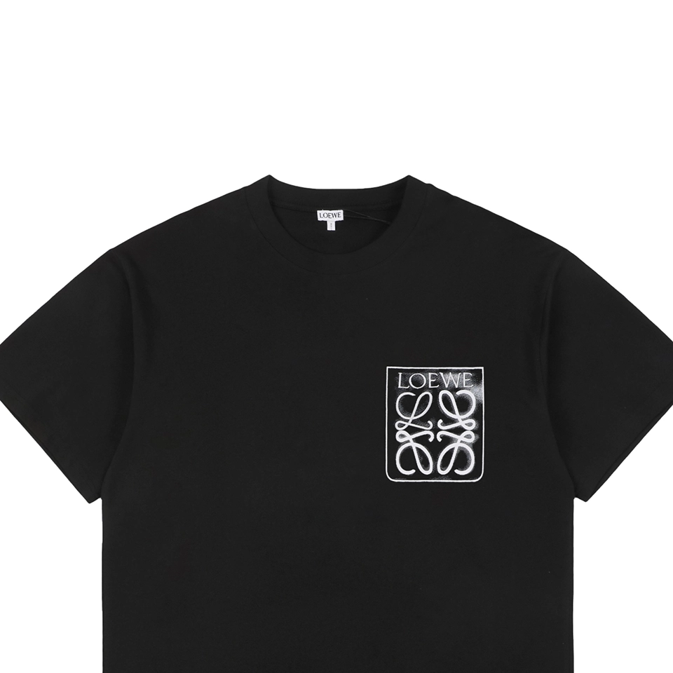 Loewe Gradient Anagram Faux Pocket Embroidered T-Shirt Black