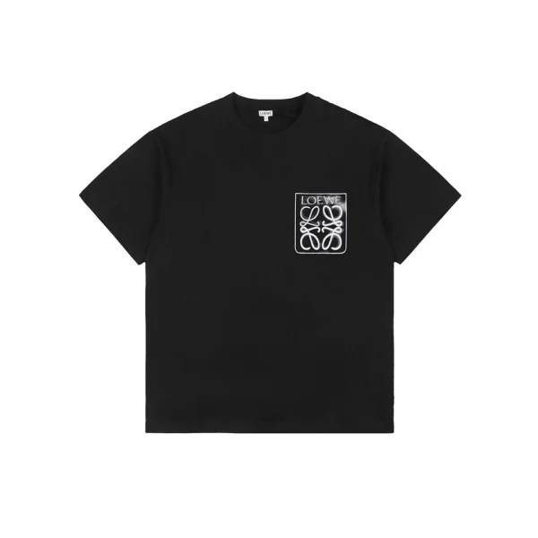 Loewe Gradient Anagram Faux Pocket Embroidered T-Shirt Black Front view