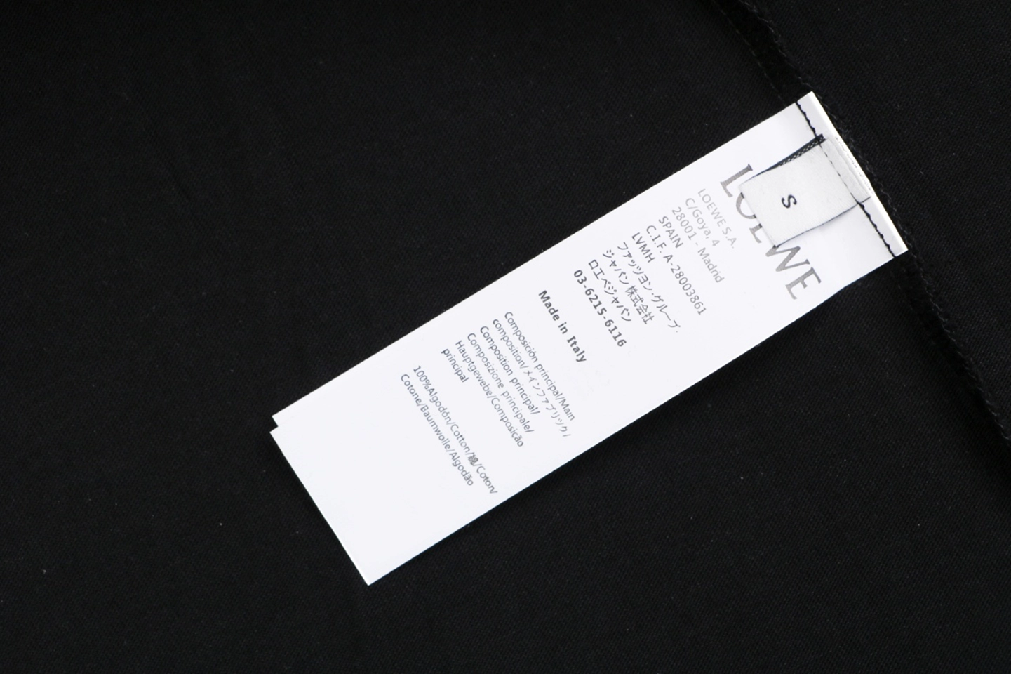 Loewe Gradient Anagram Faux Pocket Embroidered T-Shirt Black Wash label