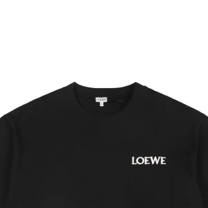 Loewe Logo Pocket Cotton T-Shirt Black