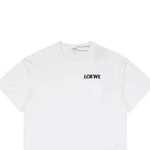 Loewe Logo Pocket Cotton T-Shirt White