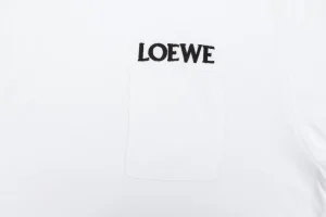Loewe Logo Pocket Cotton T-Shirt White Brand