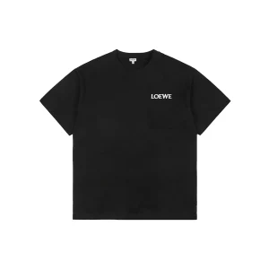 Loewe Logo Pocket Cotton T-Shirt Black Front view