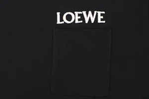 Loewe Logo Pocket Cotton T-Shirt Black Brand
