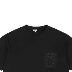 Loewe Tonal Anagram Pocket Embroidered T-Shirt Black