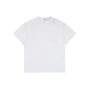 Loewe Tonal Anagram Pocket Embroidered T-Shirt White Front view