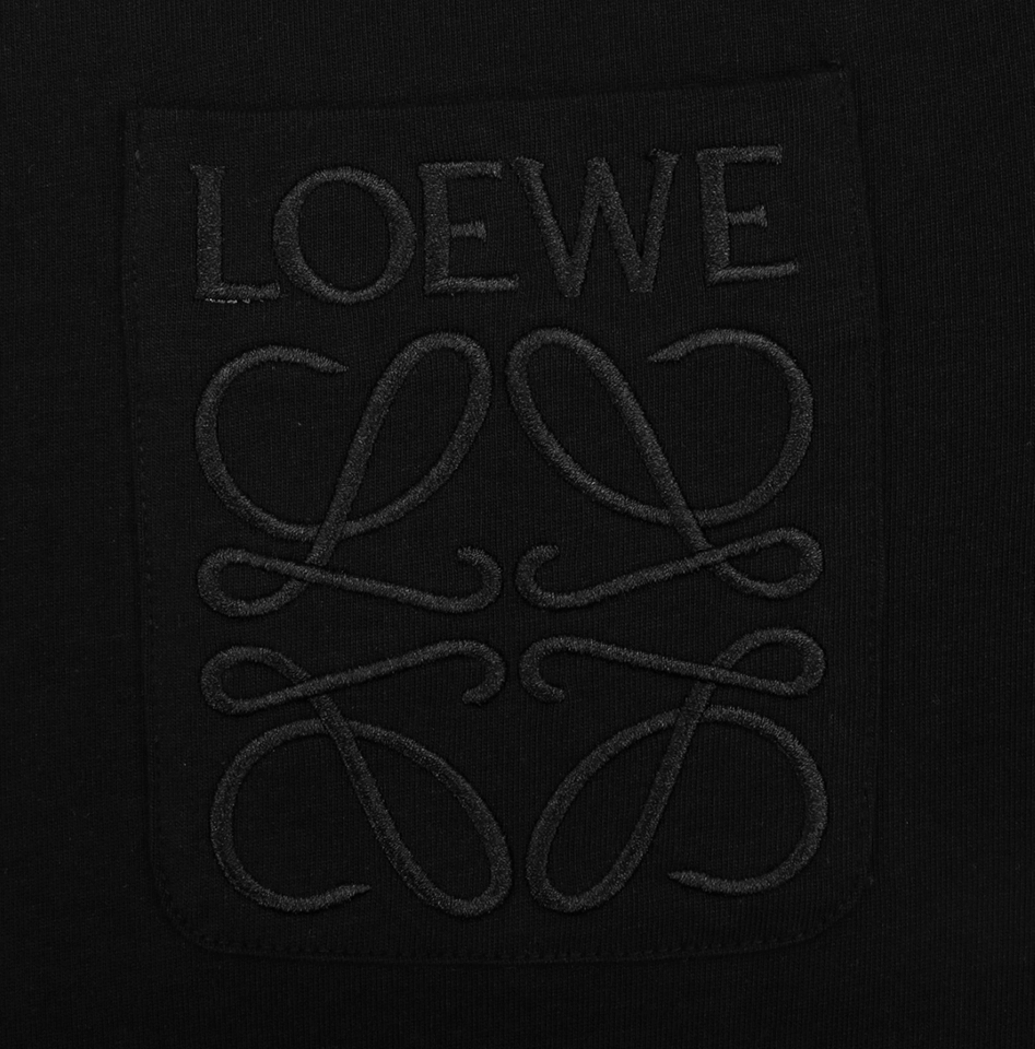 Loewe Tonal Anagram Pocket Embroidered T-Shirt Black Brand