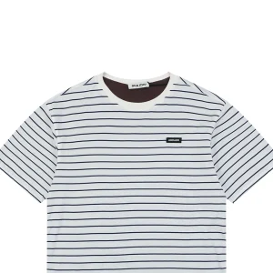 Miu Miu Reversible Striped Cotton T-Shirt
