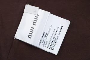 Miu Miu Reversible Striped Cotton T-Shirt Wash label