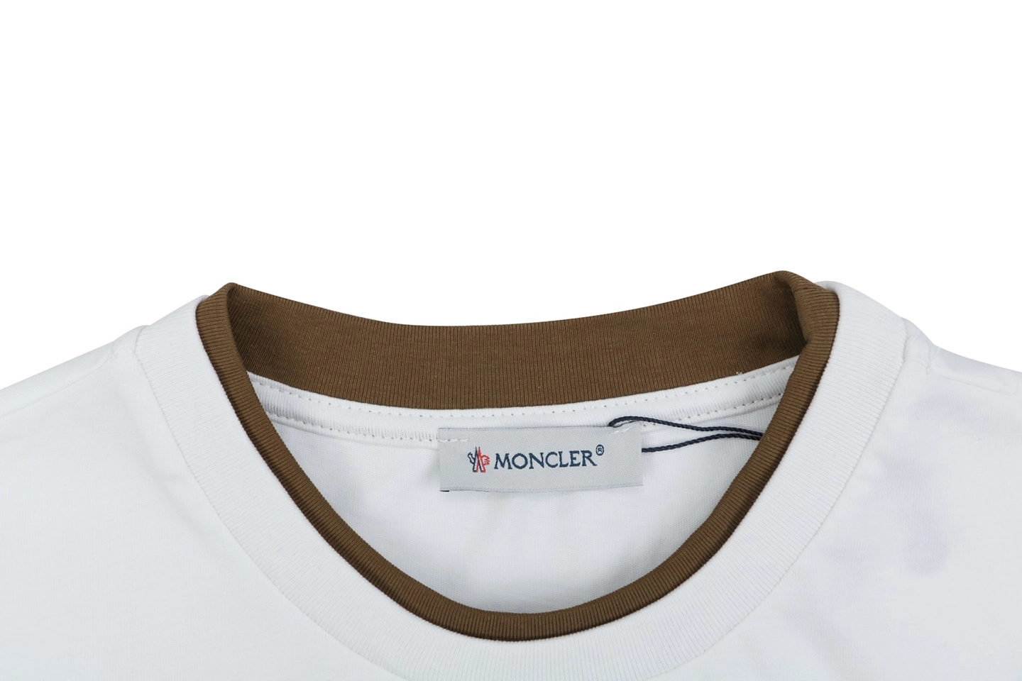 Moncler Archive Double-Layer Collar T-Shirt White Collar