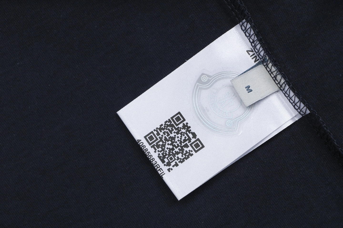 Moncler Archive Double-Layer Collar T-Shirt Navy Wash label