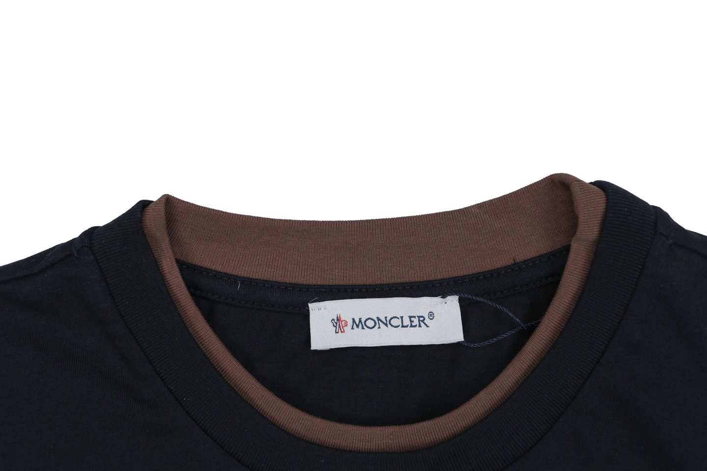 Moncler Archive Double-Layer Collar T-Shirt Navy Collar